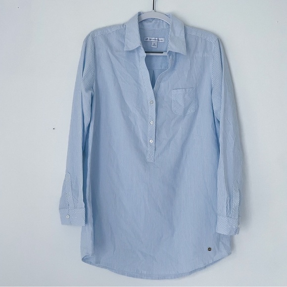 NWOT Southern Tide Kasey Seersucker Tunic Popover Quarter Button Front Size M - Picture 2 of 6